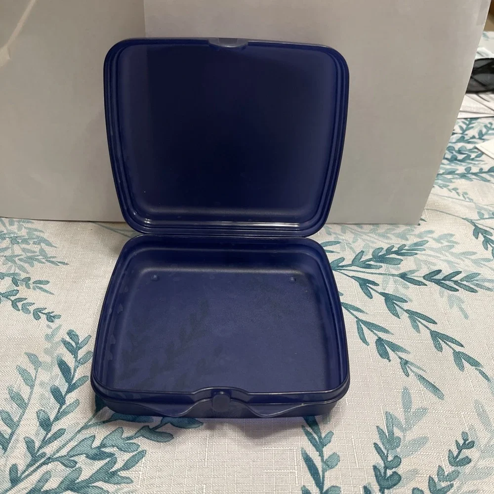 Tupperware Sandwich Keeper Used‎ Clamshell Design Blue #8203A-4 Made In Mexico